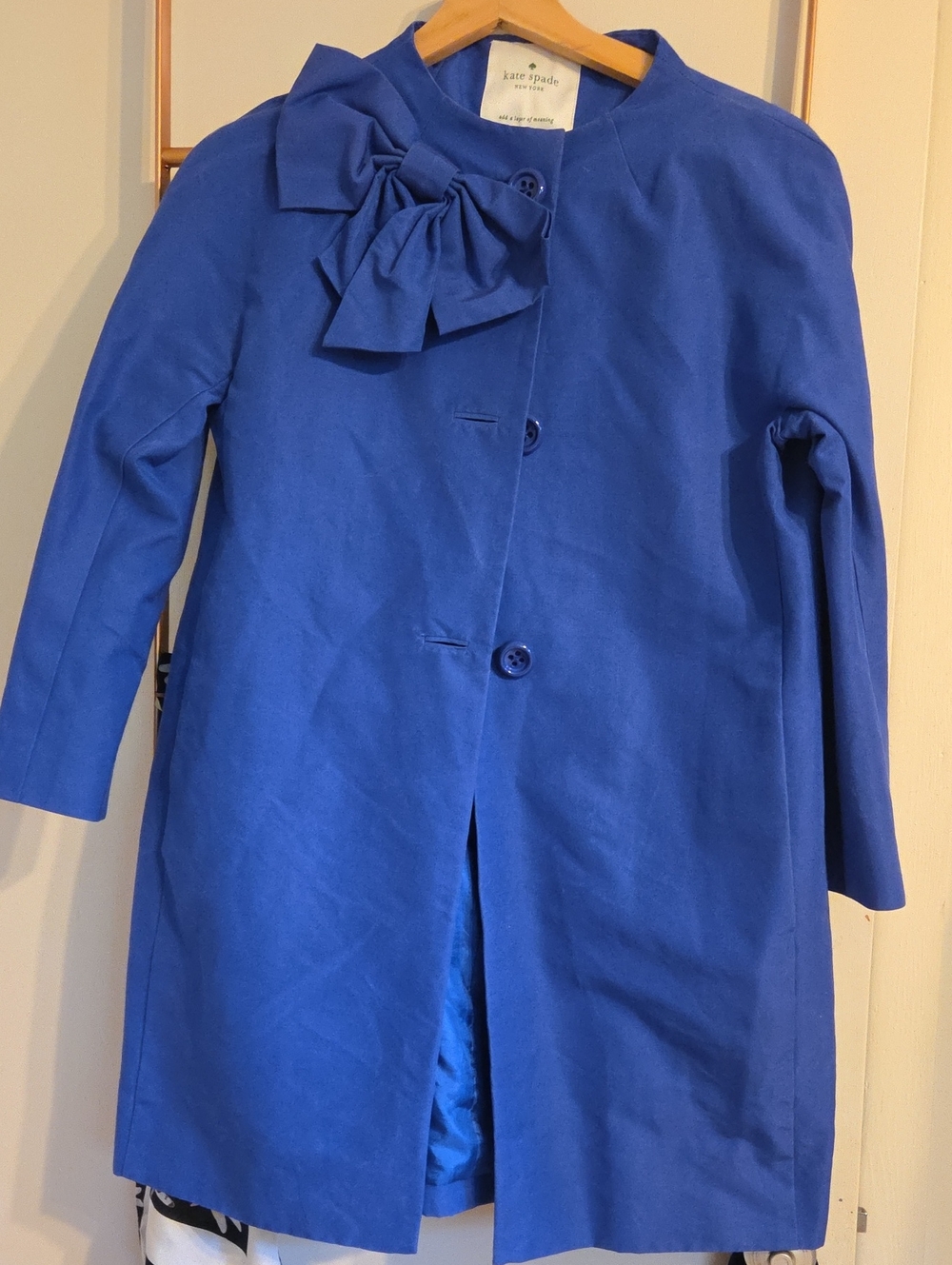 kate spade Vibrant Blue Bow-Accent Trench Coat